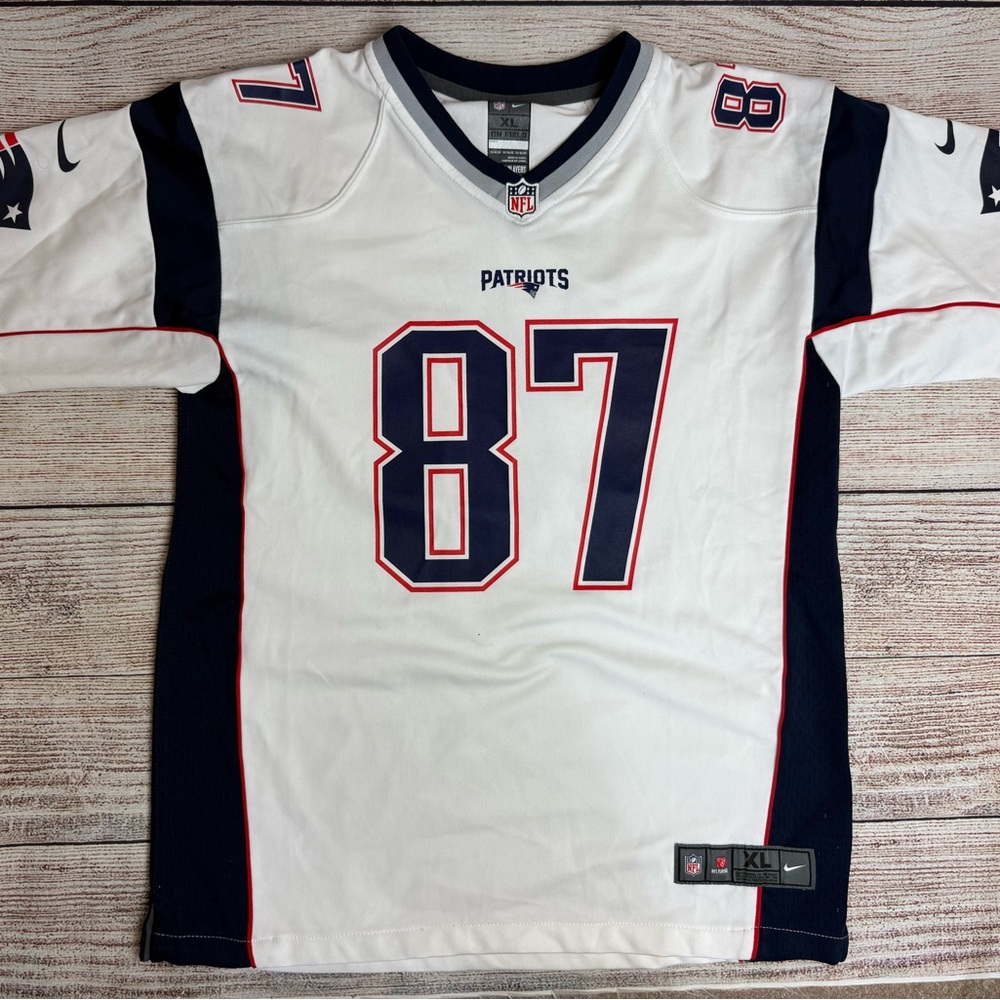 Nike Rob Gronkowski New England Patriots Youth 16/18 XL White Football Jersey